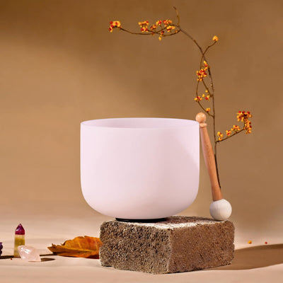 D Note Pink Rose Quartz Gemstone Fusion Crystal Singing Bowl - On sale